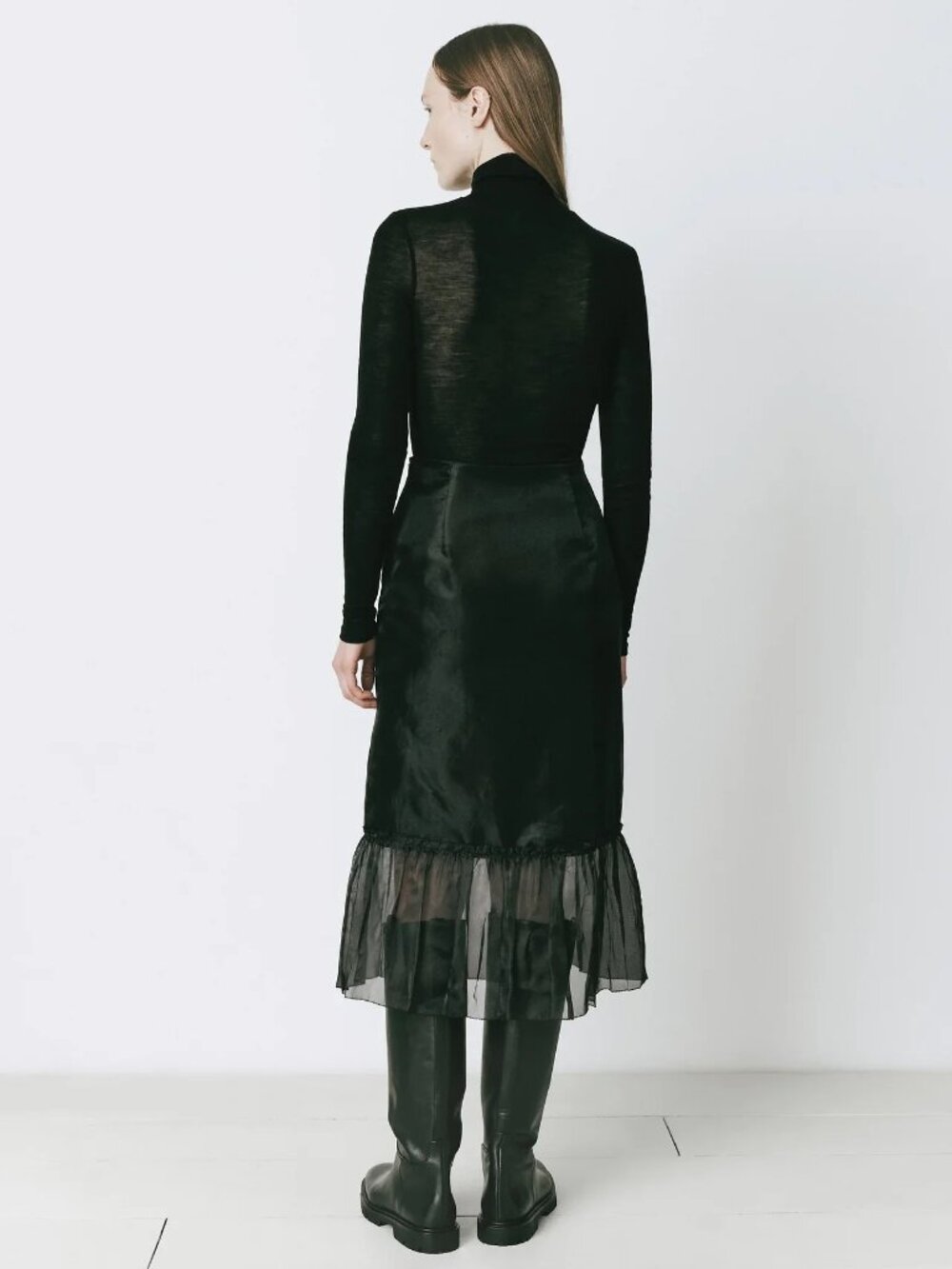 NWT RUE SOPHIE Moulin Organza Midi Skirt in Black Size Small - Picture 2 of 5